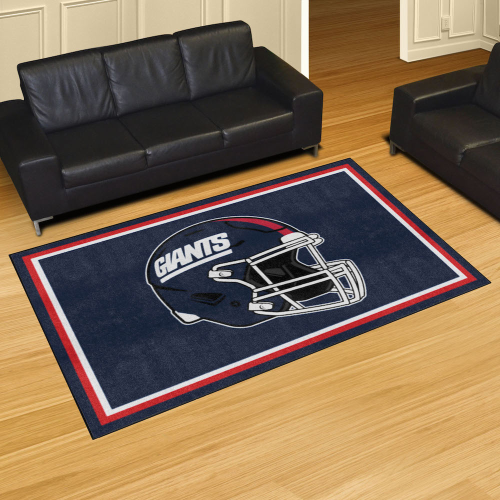 New York Giants 5x8 Area Rug - Throwback Helmet Logo