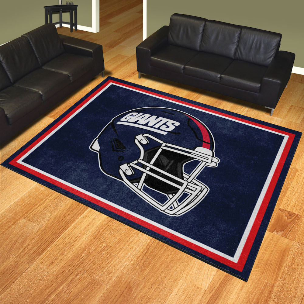 New York Giants Ultra Plush 8x10 Area Rug - Throwback Helmet Logo