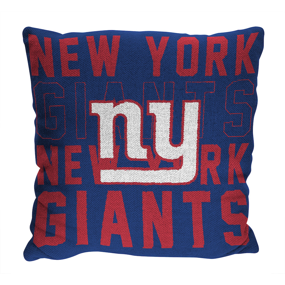 New York Giants Stacked 20 x 20 Woven Pillow