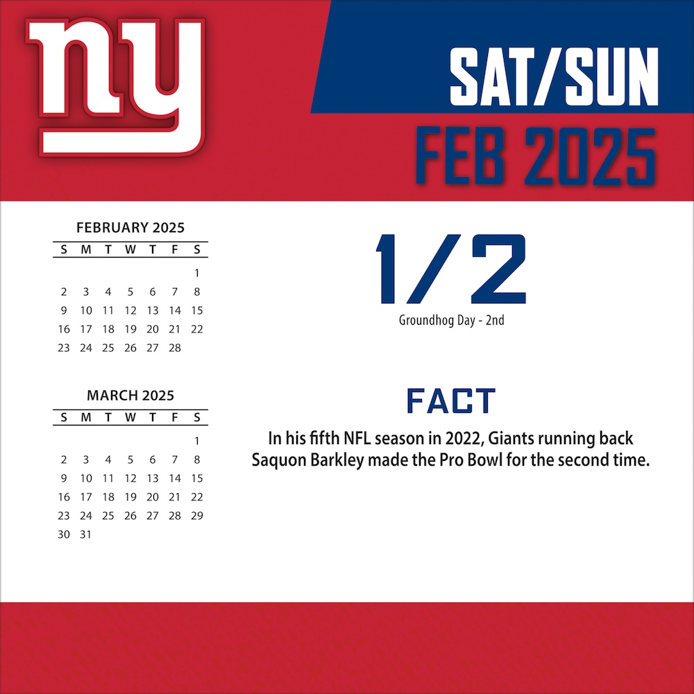 New York Giants 2025 NFL Page-A-Day Box Calendar