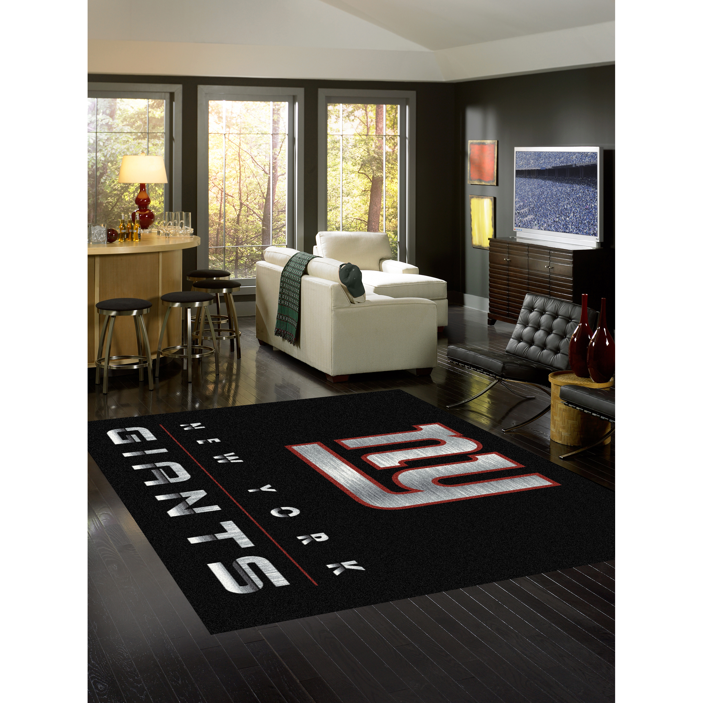 New York Giants 8 X 11 CHROME Rug