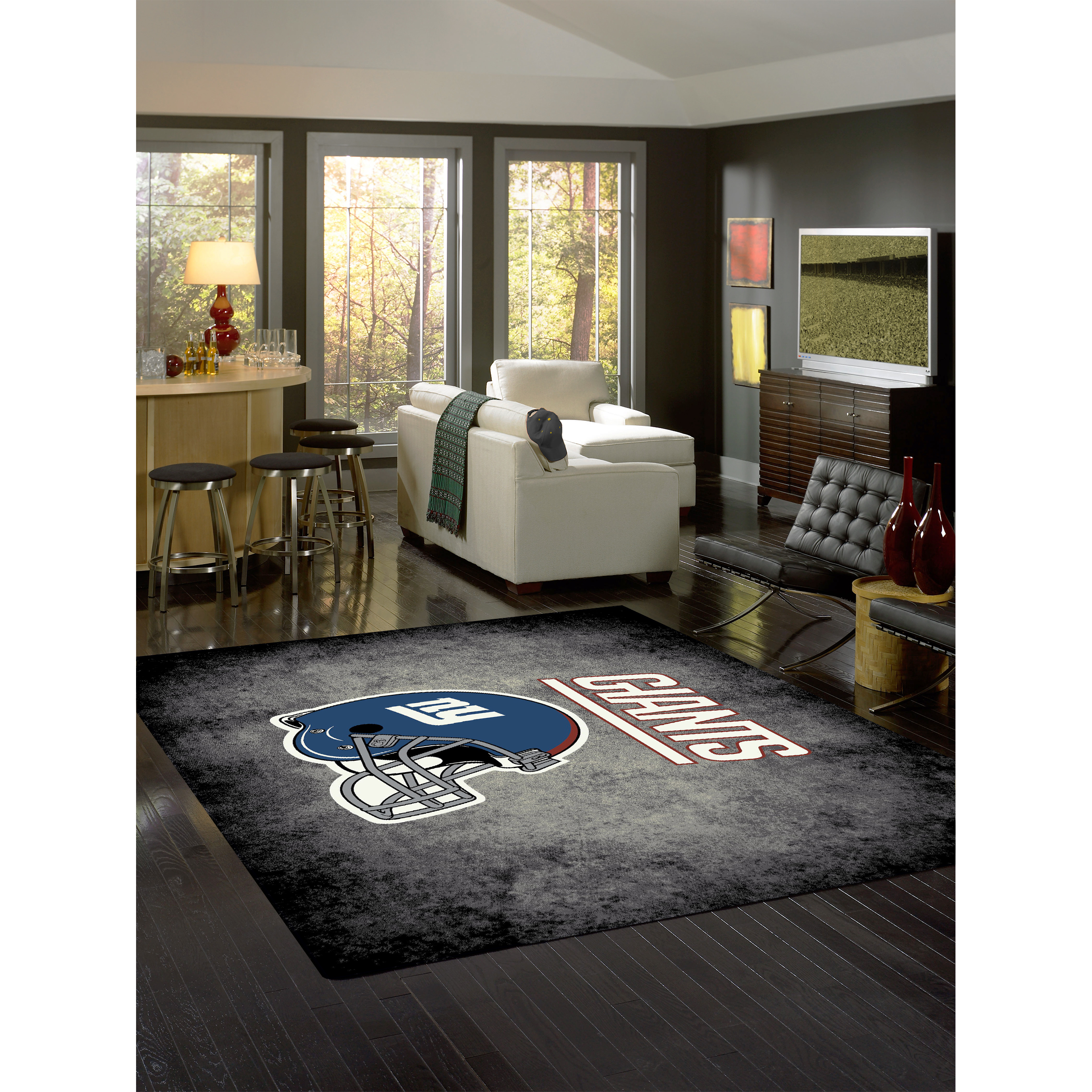 New York Giants 4 X 6 DISTRESSED Rug