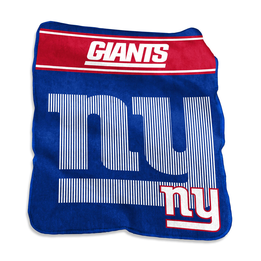 New York Giants LARGE Logo Raschel Blanket