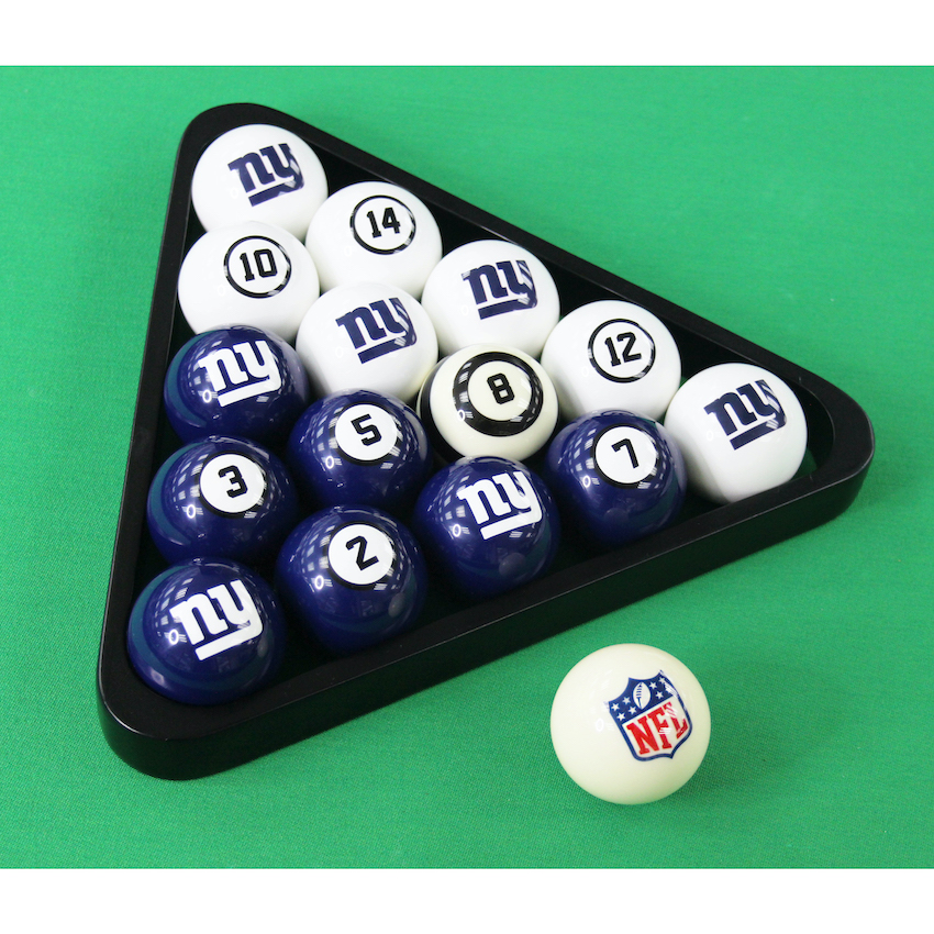 New York Giants Billiard Ball Set with Numbers