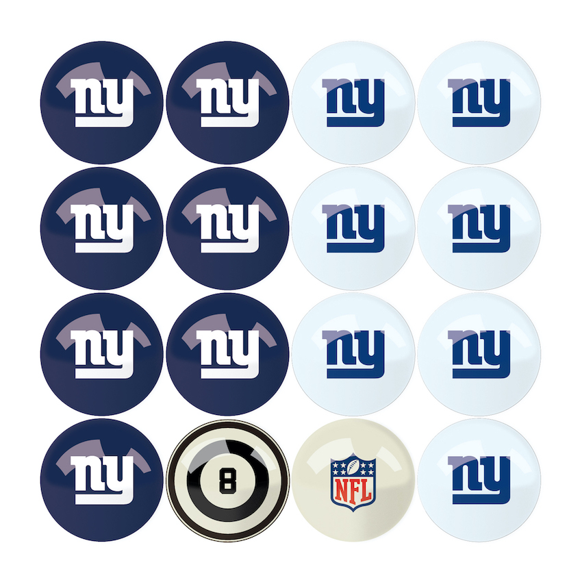 New York Giants Billiard Ball Set with Numbers