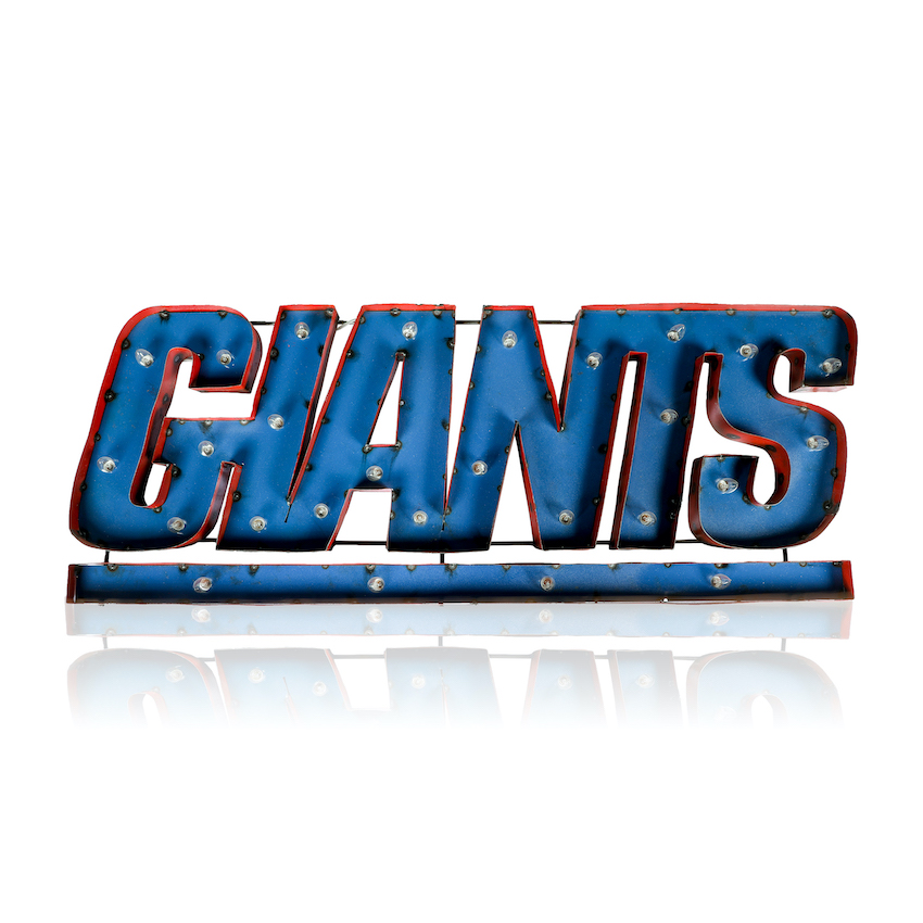 New York Giants Recycled Metal Light Sign