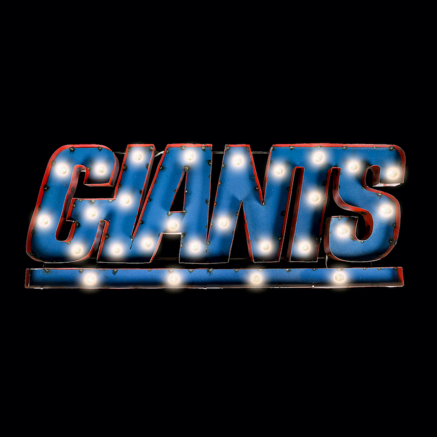 New York Giants Recycled Metal Light Sign