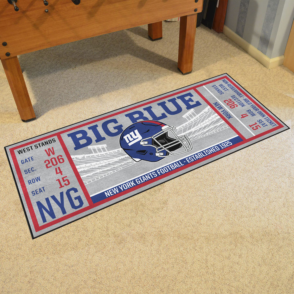 New York Giants 30 x 72 Game Ticket Carpet Runner