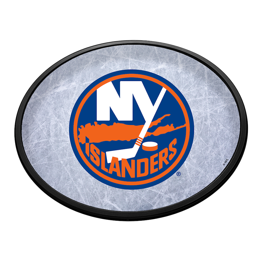 New York Islanders Slimline Oval LED Wall Sign ~ ICE RINK