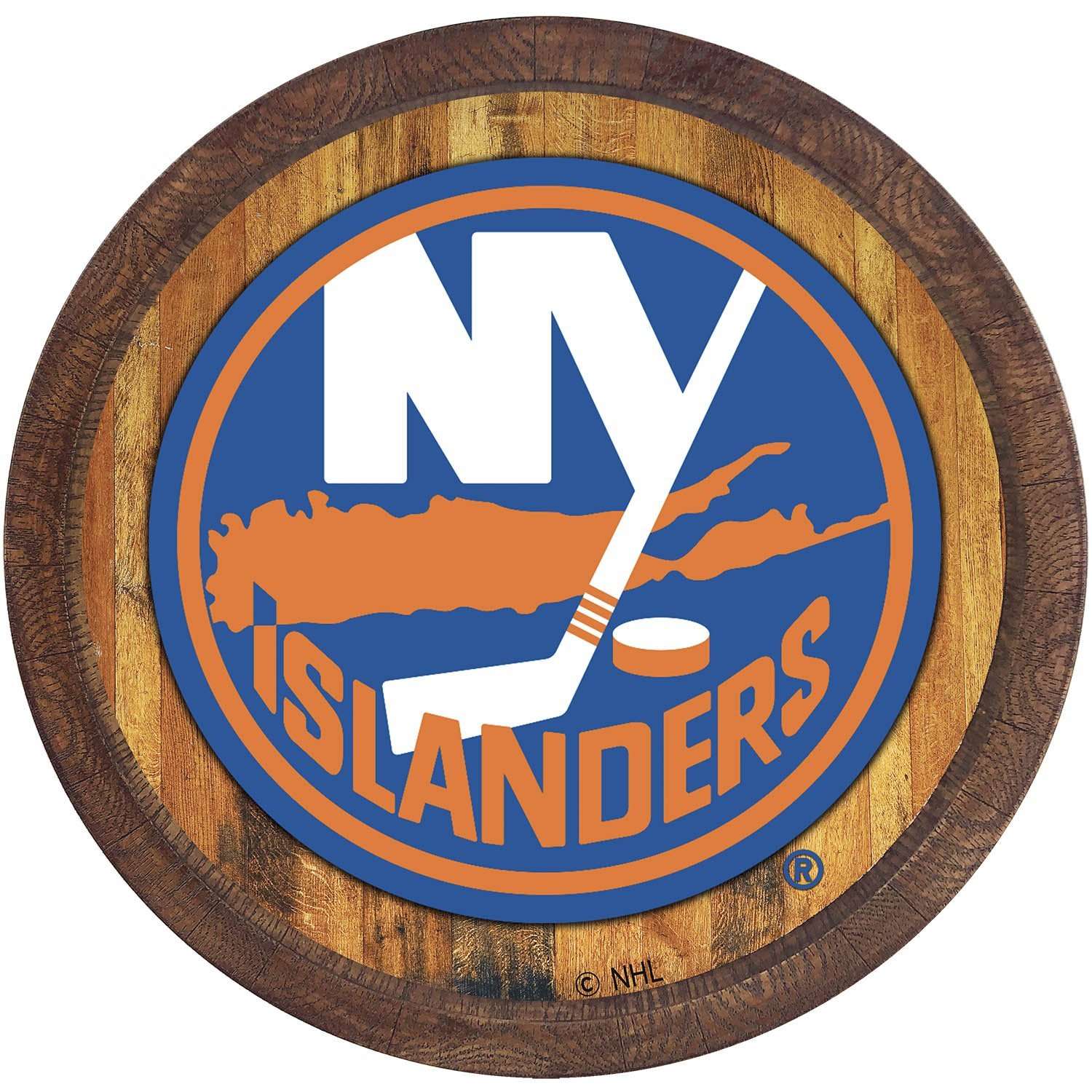 New York Islanders FAUX Barrel Top Sign