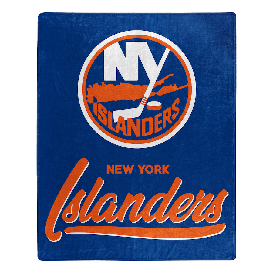 New York Islanders Plush Fleece Raschel Blanket 50 x 60