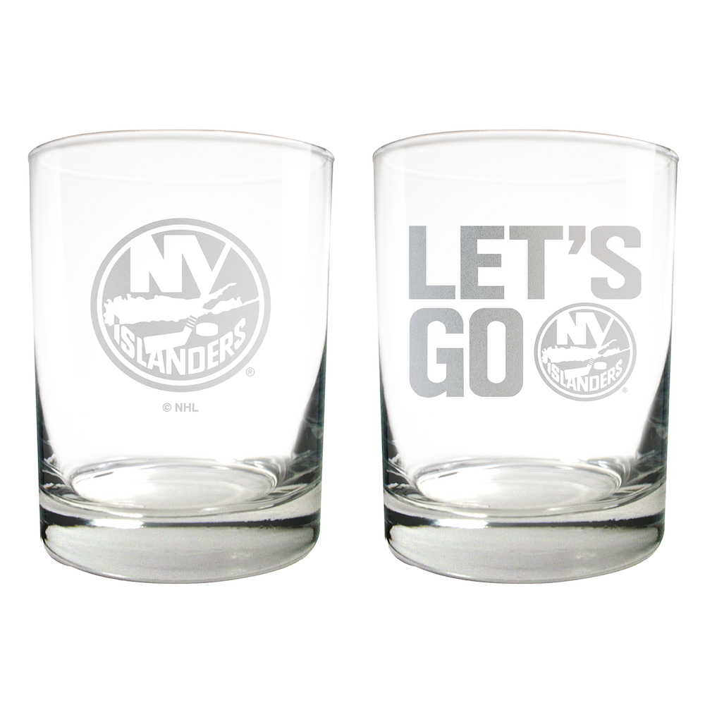 New York Islanders 2pc Rocks Glass Set