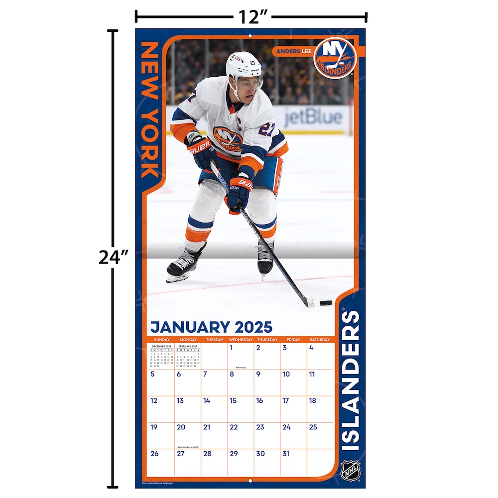 New York Islanders 2025 NHL Team Wall Calendar