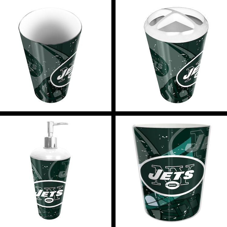 New York Jets 4 Piece Bathroom Accessory Set