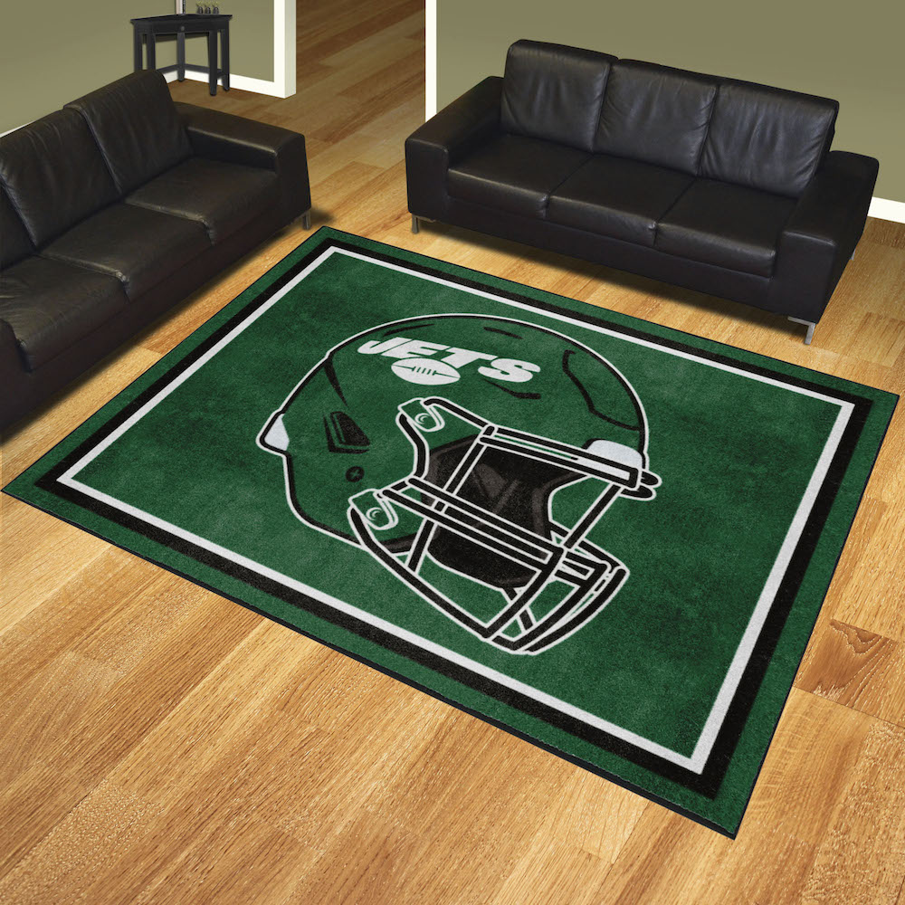 New York Jets Ultra Plush 8x10 Area Rug - Helmet Logo