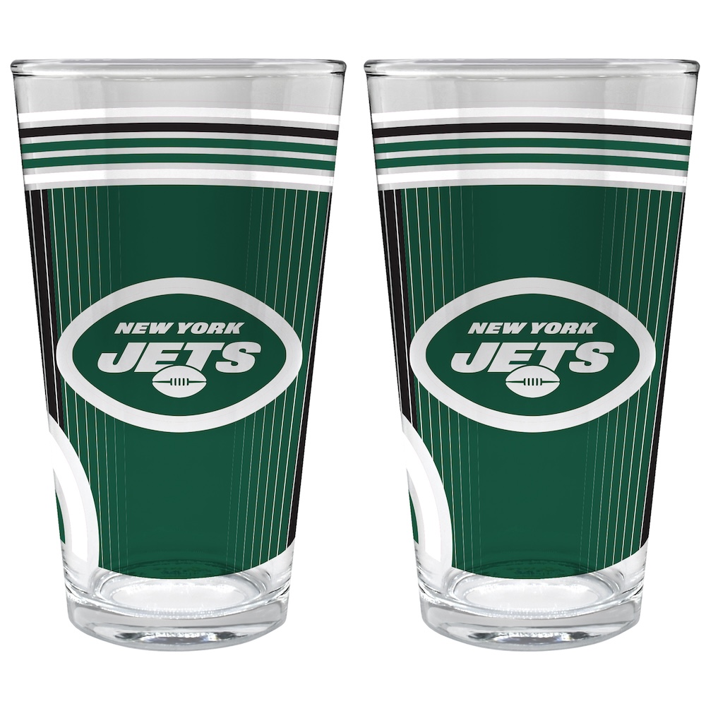 New York Jets COOL VIBES 2 pc Pint Glass Set