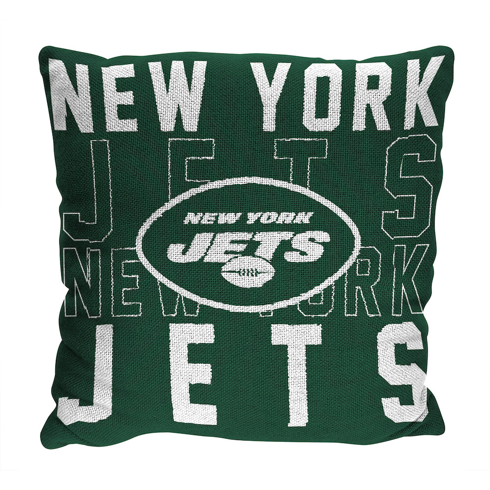 New York Jets Stacked 20 x 20 Woven Pillow