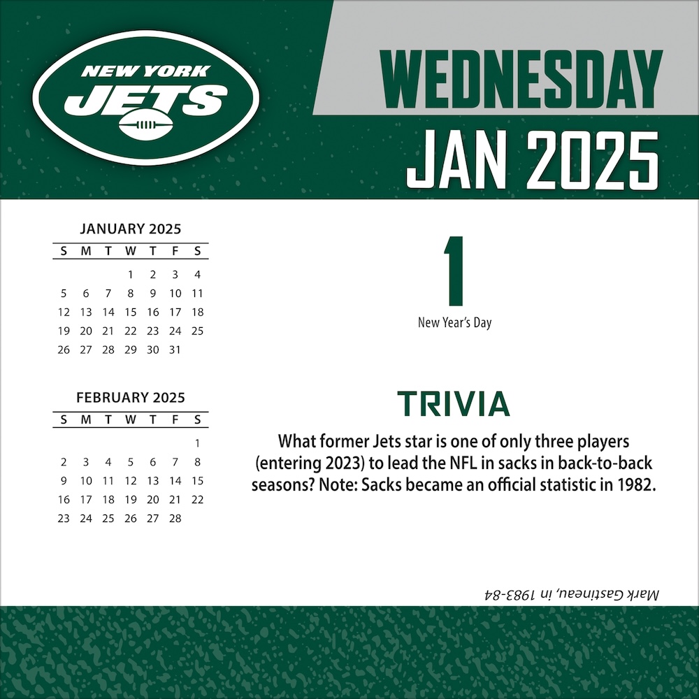 New York Jets 2025 NFL Page-A-Day Box Calendar