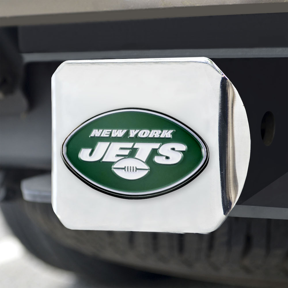 New York Jets Color Chrome Trailer Hitch Cover