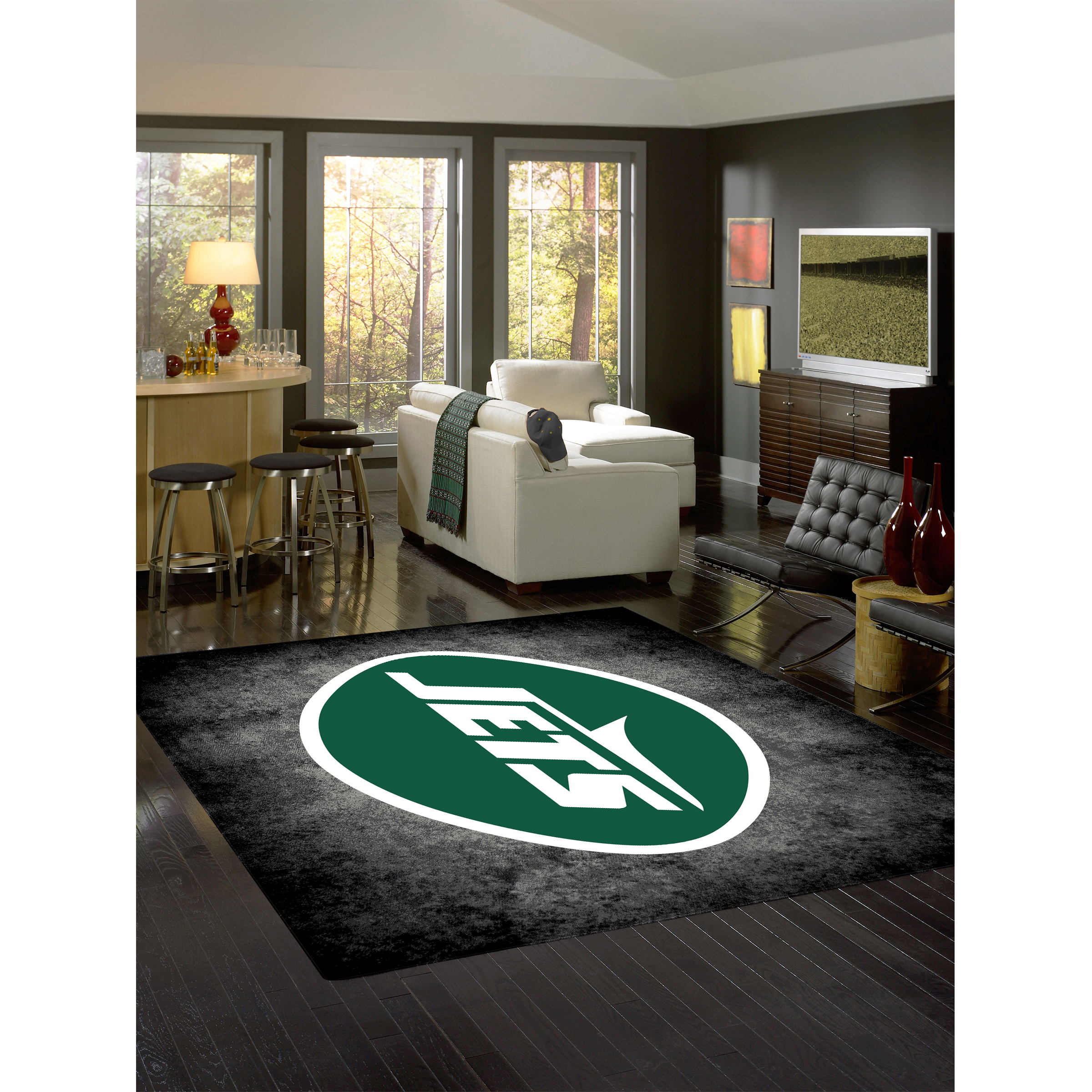 New York Jets 4 X 6 DISTRESSED Rug