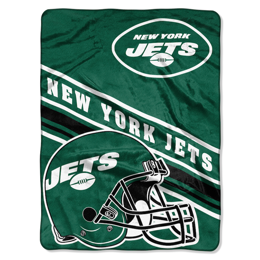 New York Jets Large Plush Fleece Raschel Blanket 60 x 80