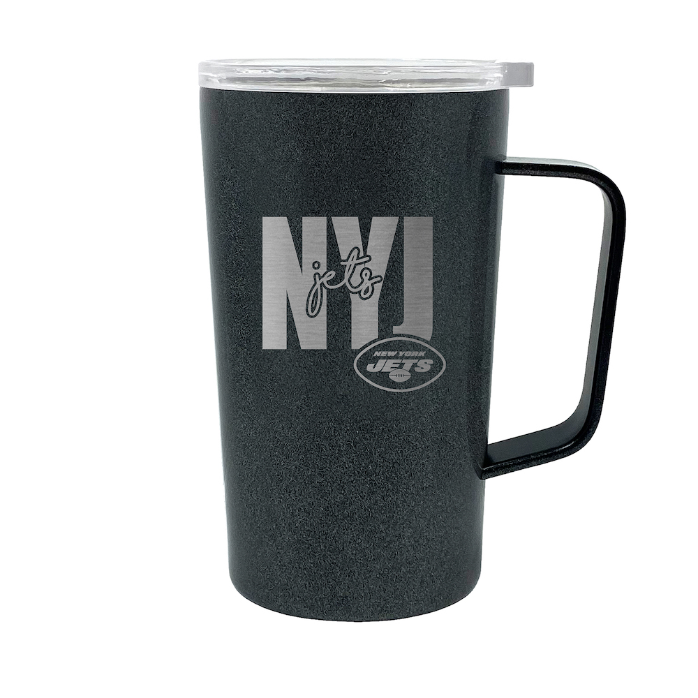 New York Jets 18 oz HUSTLE Travel Mug - ONYX