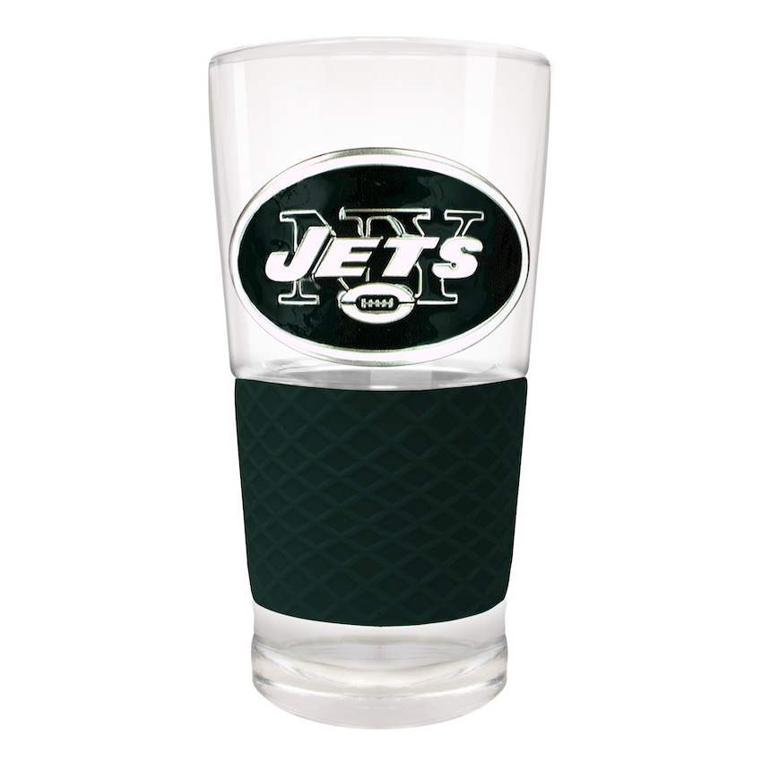 New York Jets 22 oz Pilsner Glass with Silicone Grip