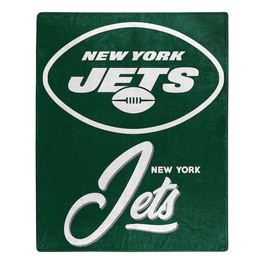 New York Jets Plush Fleece Raschel Blanket 50 x 60