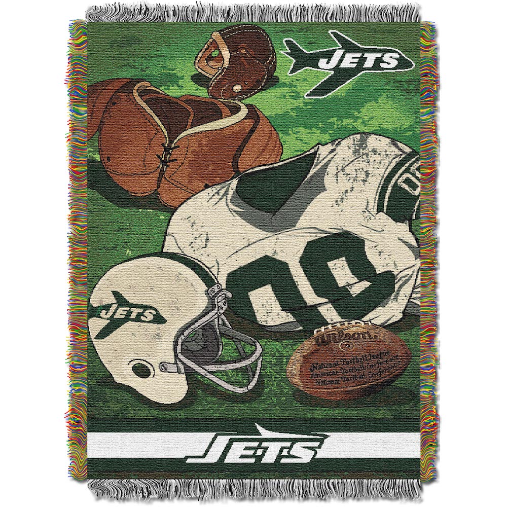 New York Jets Commemorative VINTAGE Tapestry Throw