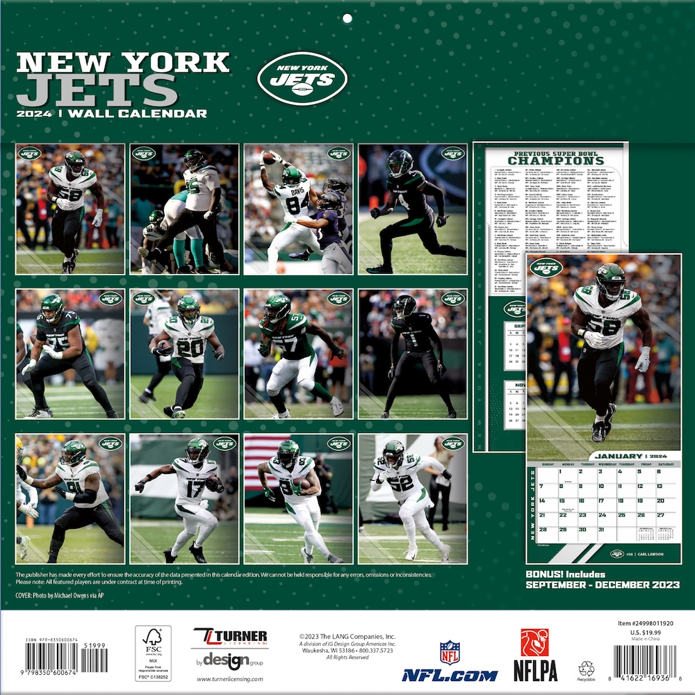 New York Jets 2025 NFL Team Wall Calendar