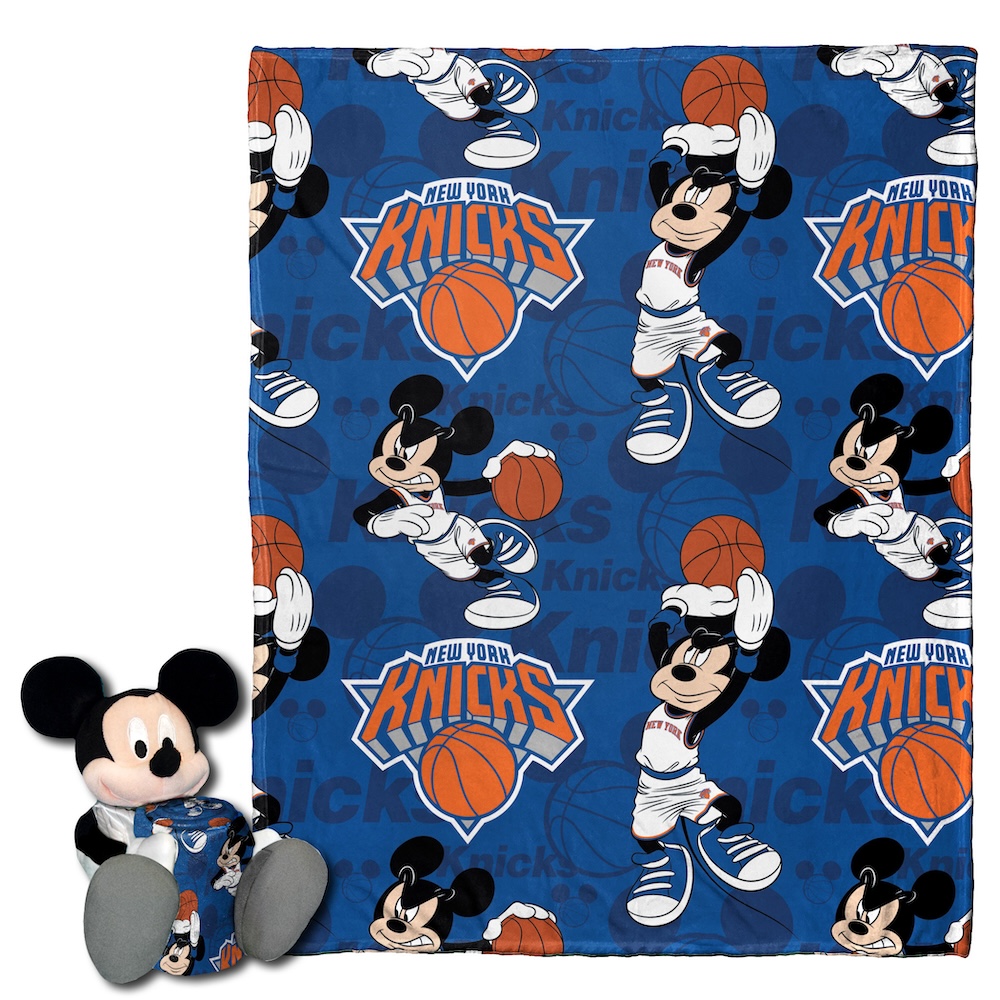 New York Knicks Disney Mickey Mouse Hugger and Silk Blanket Set