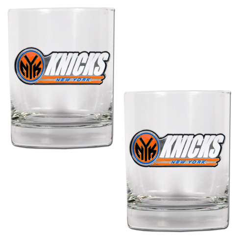 New York Knicks NBA Logo 2pc Rocks Glass Set