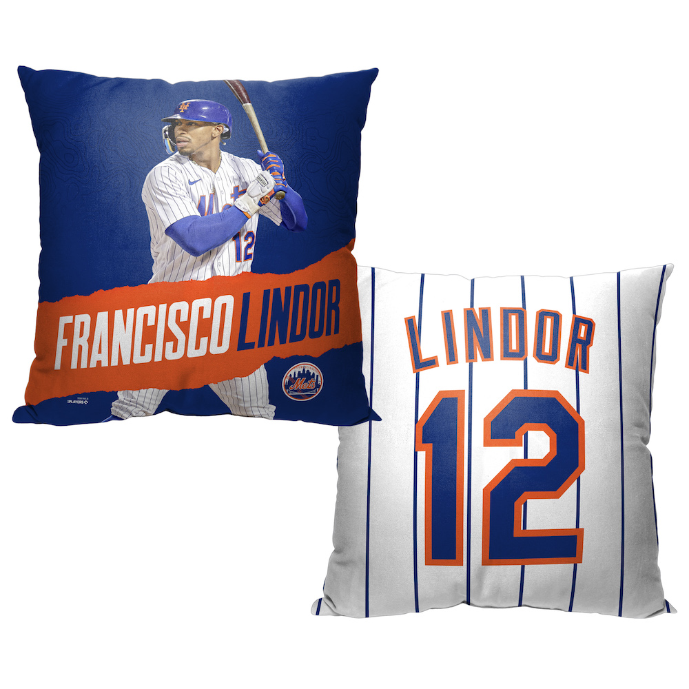 New York Mets Francisco Lindor Decorative Throw Pillow 18 x 18 inch