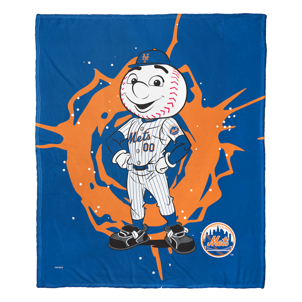 New York Mets MASCOT Silk Touch Throw Blanket 50 x 60 inch