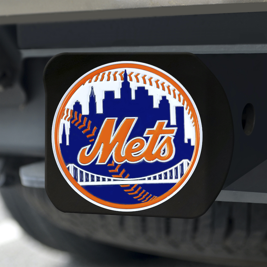 New York Mets Black and Color Trailer Hitch Cover