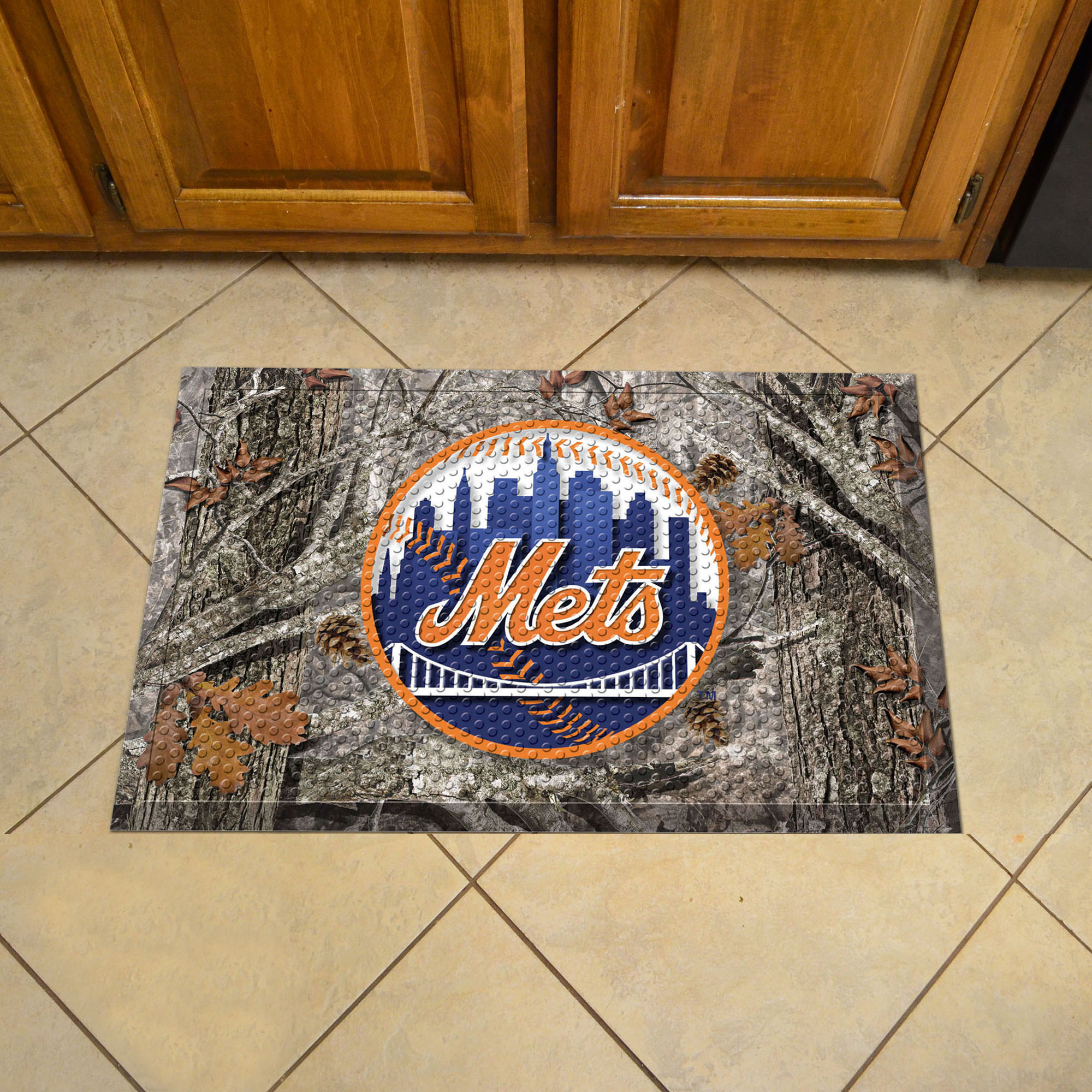New York Mets Camo Style SCRAPER Door Mat