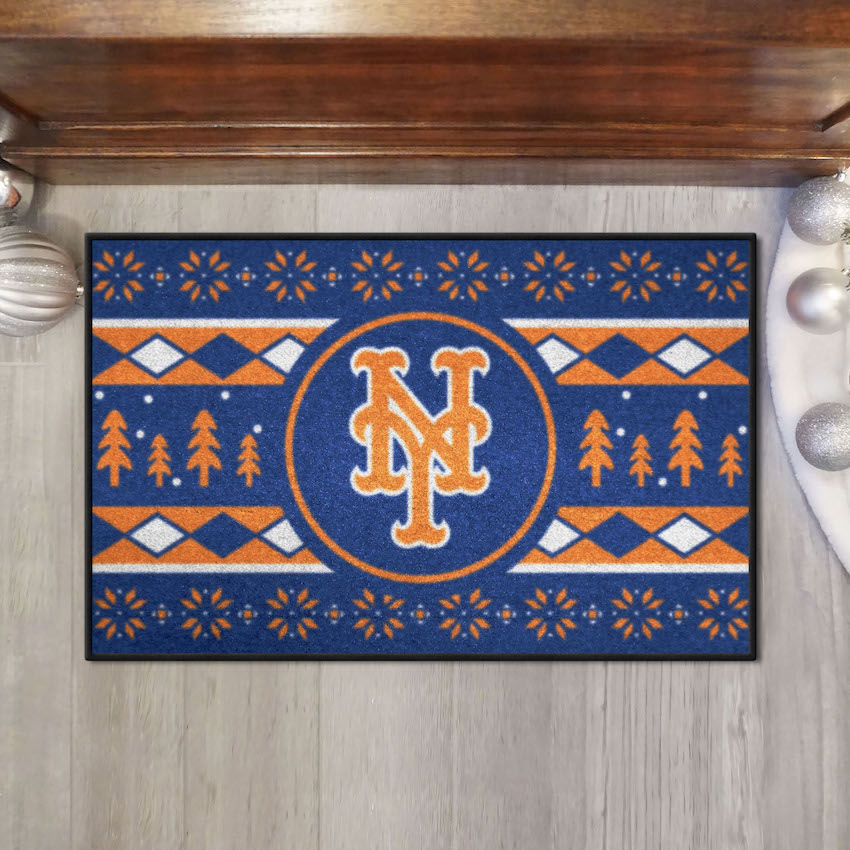 New York Mets Holiday Sweater Themed 20 x 30 STARTER Floor Mat