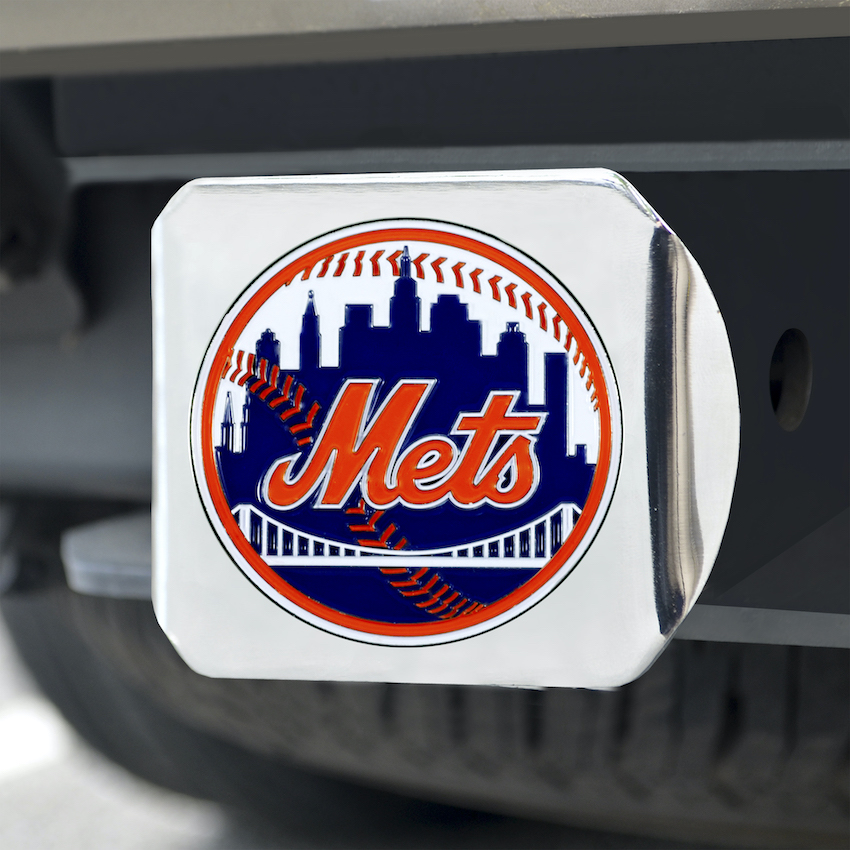 New York Mets Color Chrome Trailer Hitch Cover