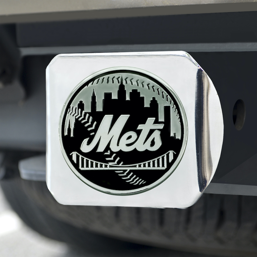 New York Mets Chrome Trailer Hitch Cover