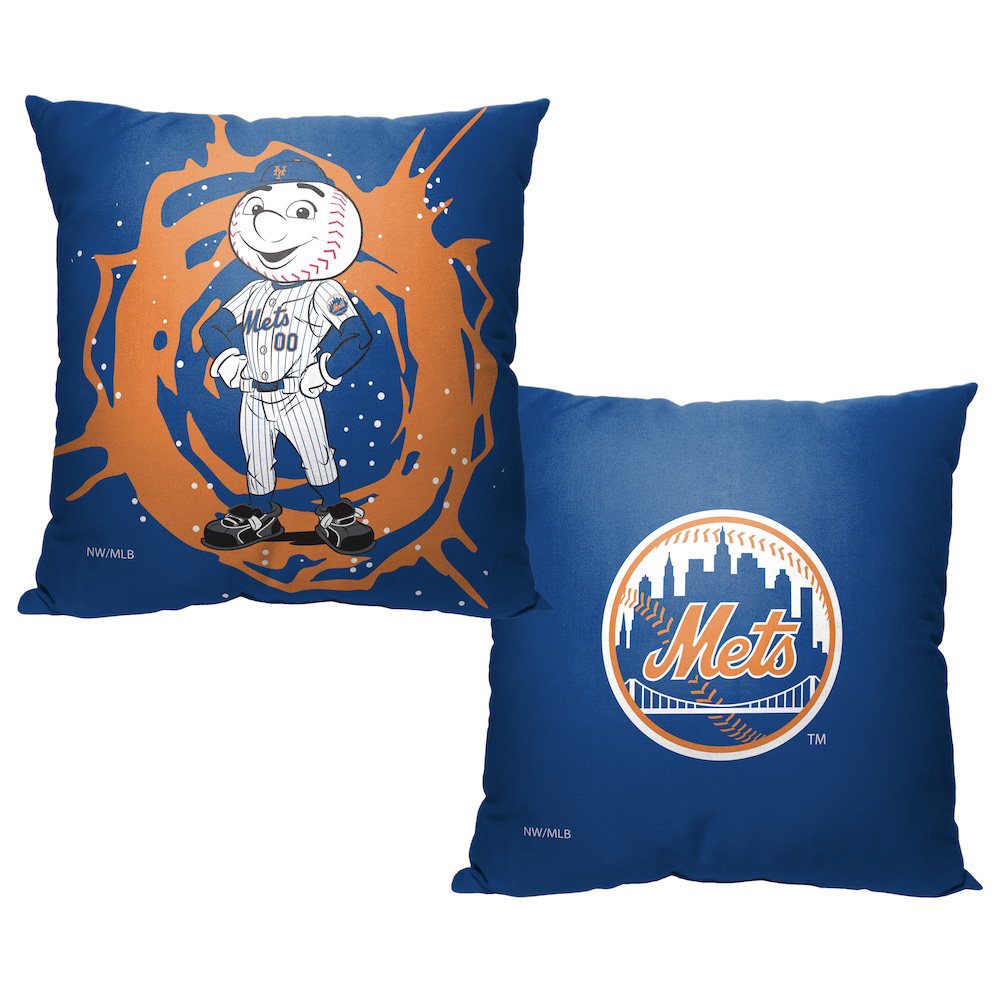 New York Mets MASCOT Decorative Throw Pillow 18 x 18 inch