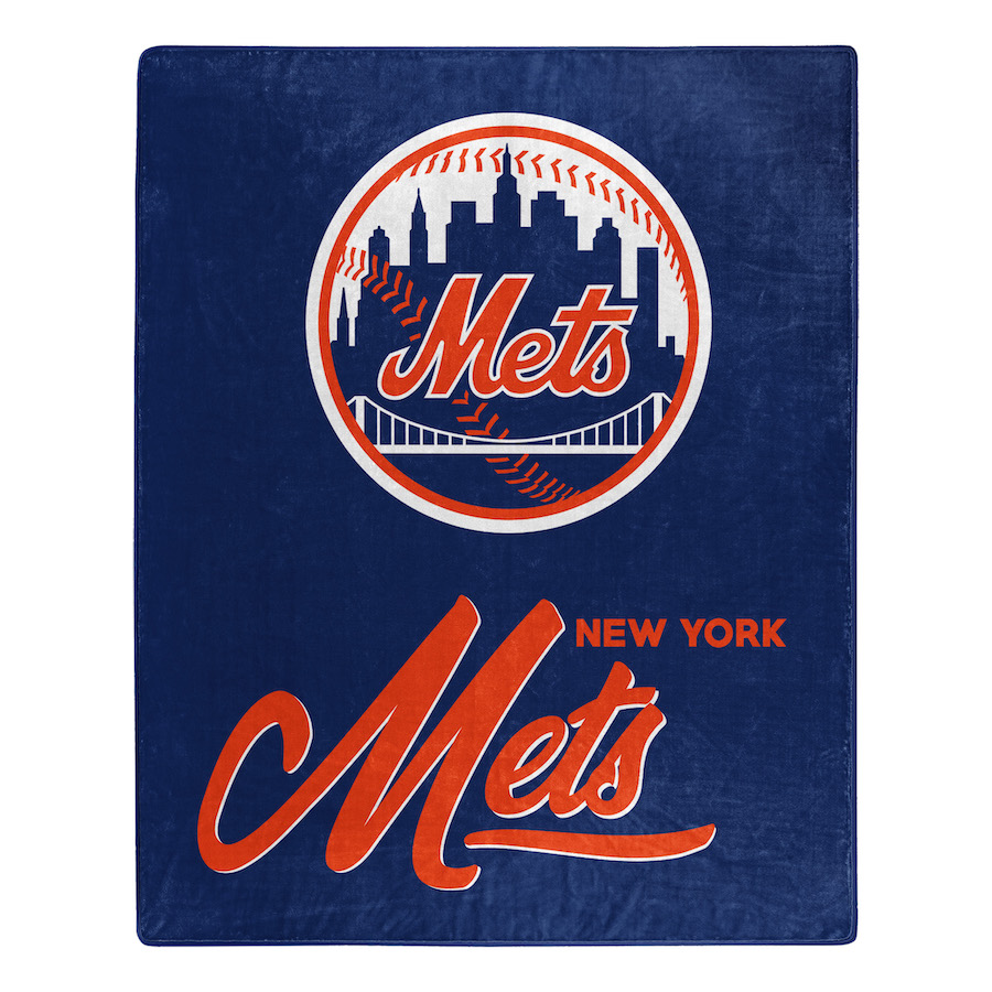 New York Mets Plush Fleece Raschel Blanket 50 x 60