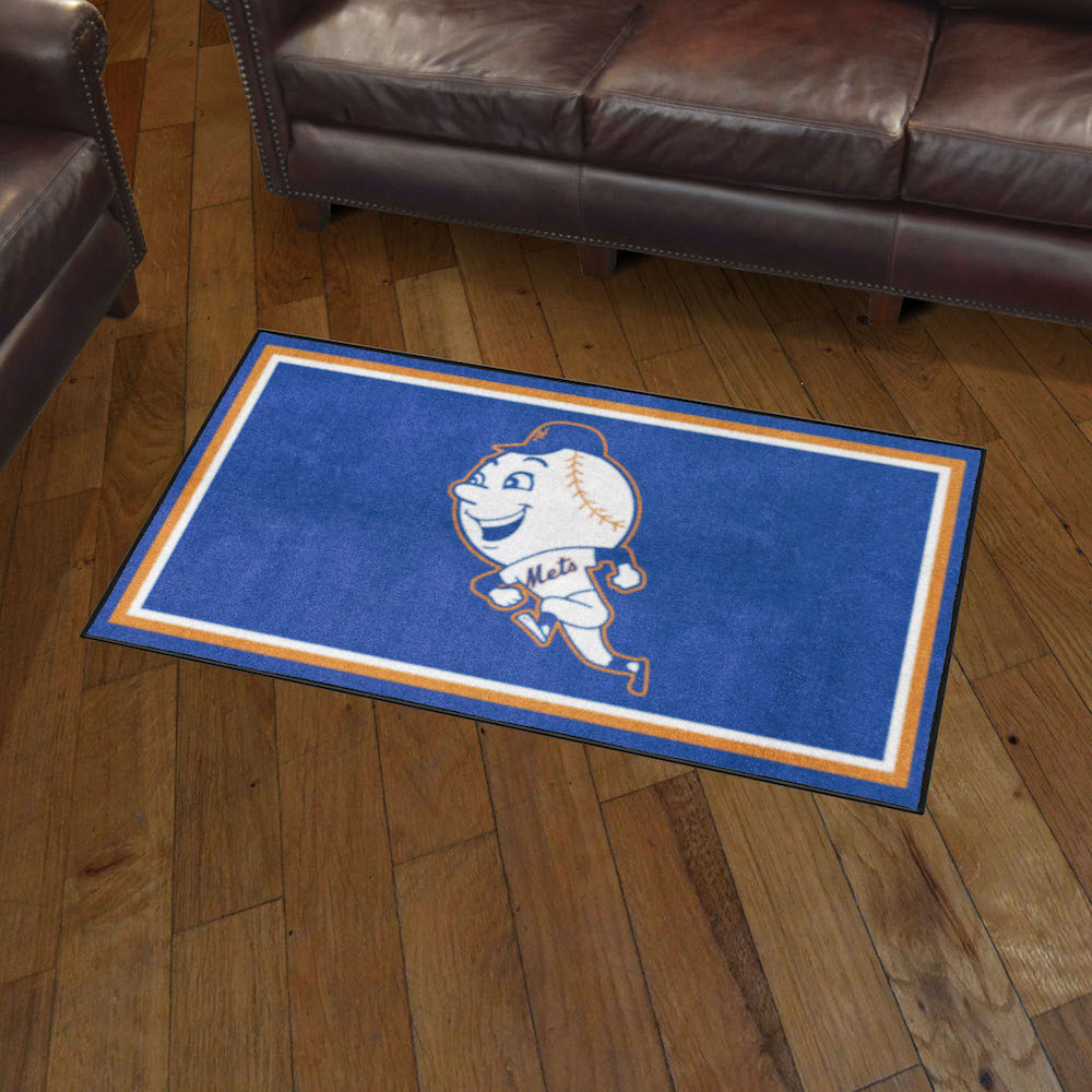 New York Mets MLBCC Vintage 3x5 Area Rug Throwback Logo