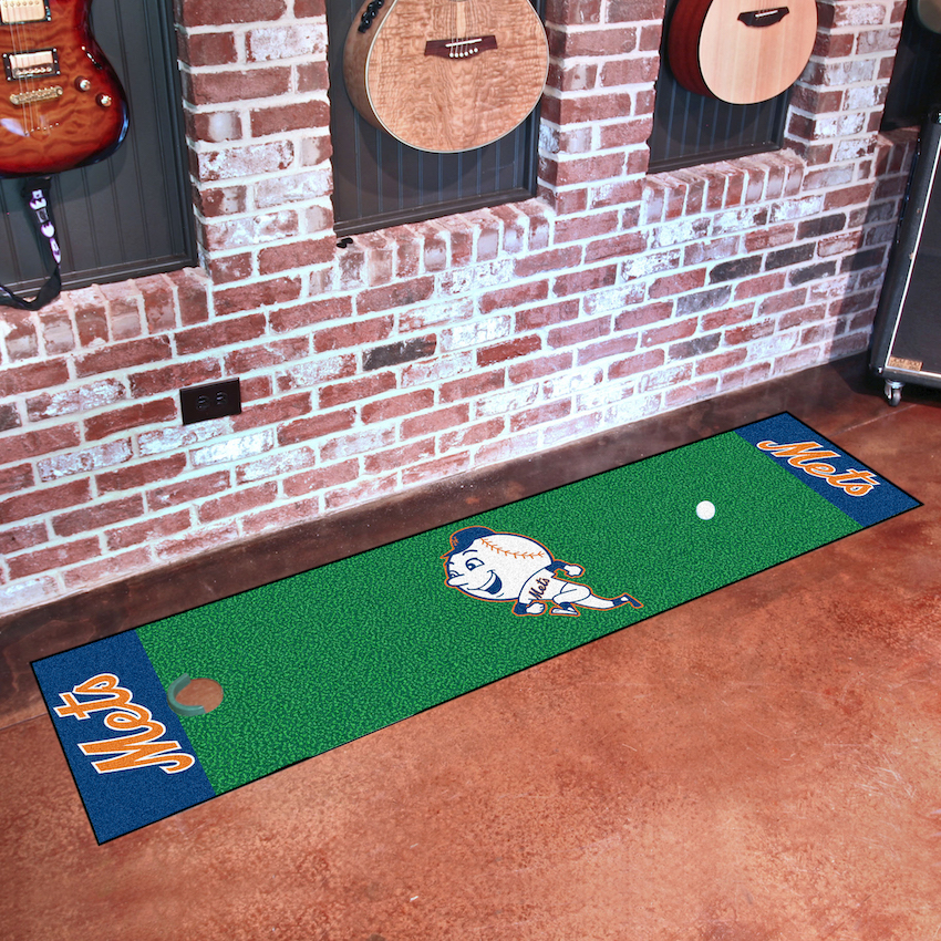 New York Mets MLBCC Vintage 18 x 72 in Putting Green Mat with Throwback Logo
