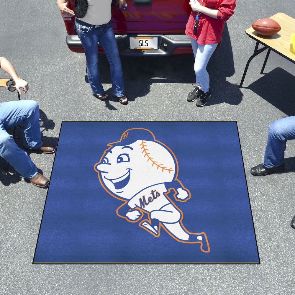 New York Mets MLBCC Vintage TAILGATER 60 x 72 Rug Throwback Logo