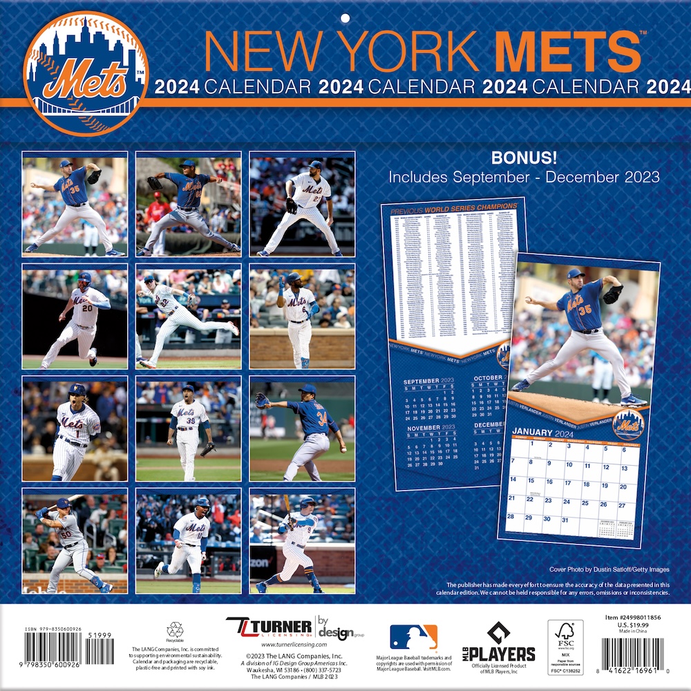 New York Mets 2025 MLB Team Wall Calendar