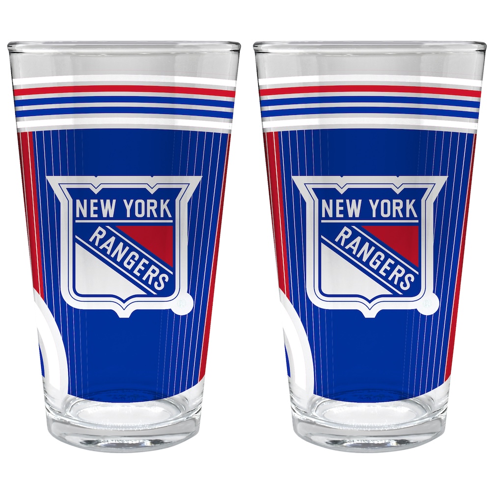 New York Rangers COOL VIBES 2 pc Pint Glass Set