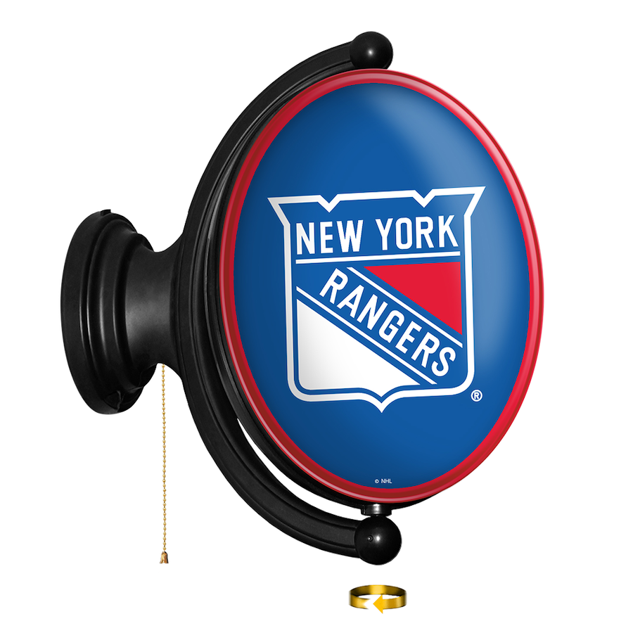 New York Rangers LED Rotating Wall Sign ~ OVAL