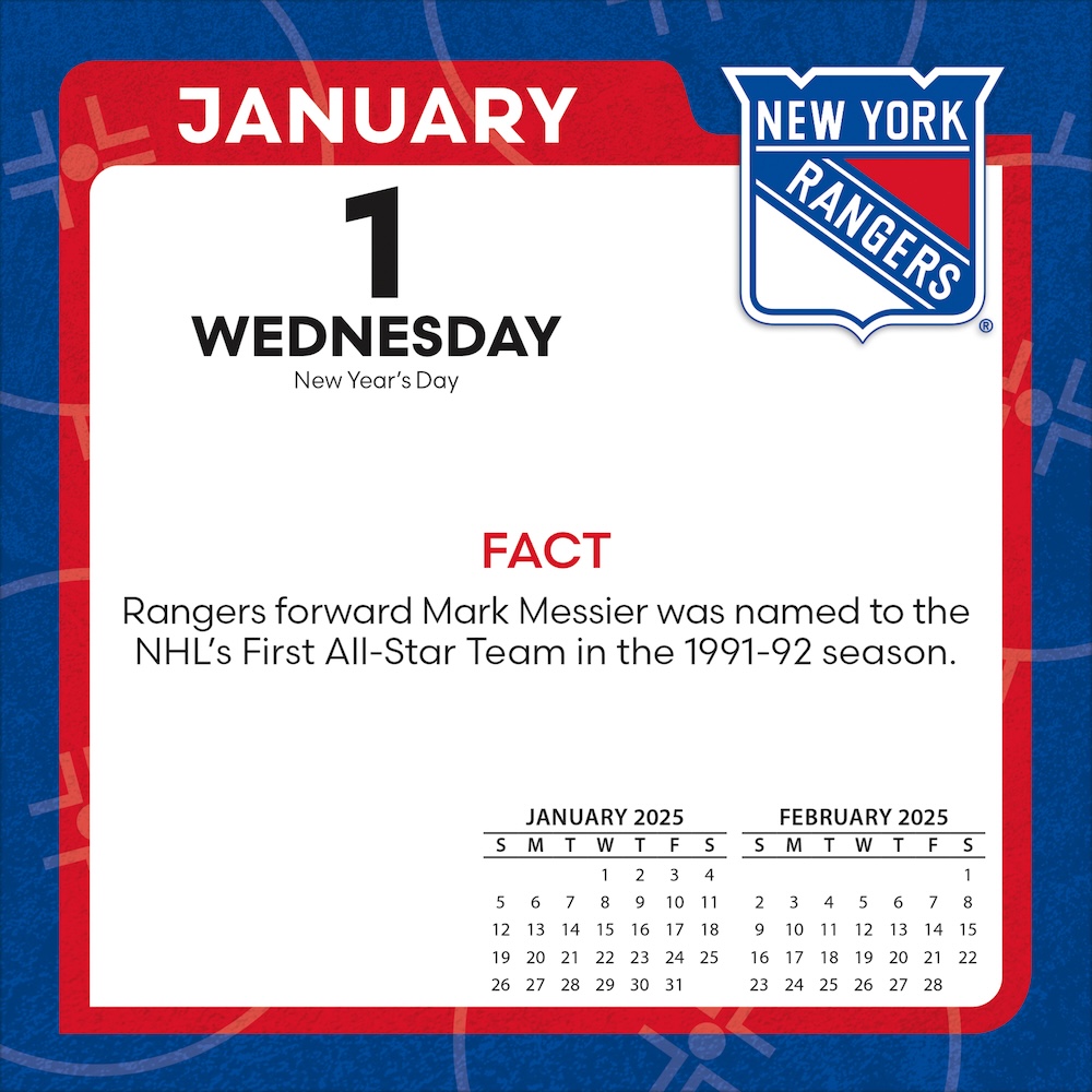 New York Rangers 2025 NHL Page-A-Day Box Calendar