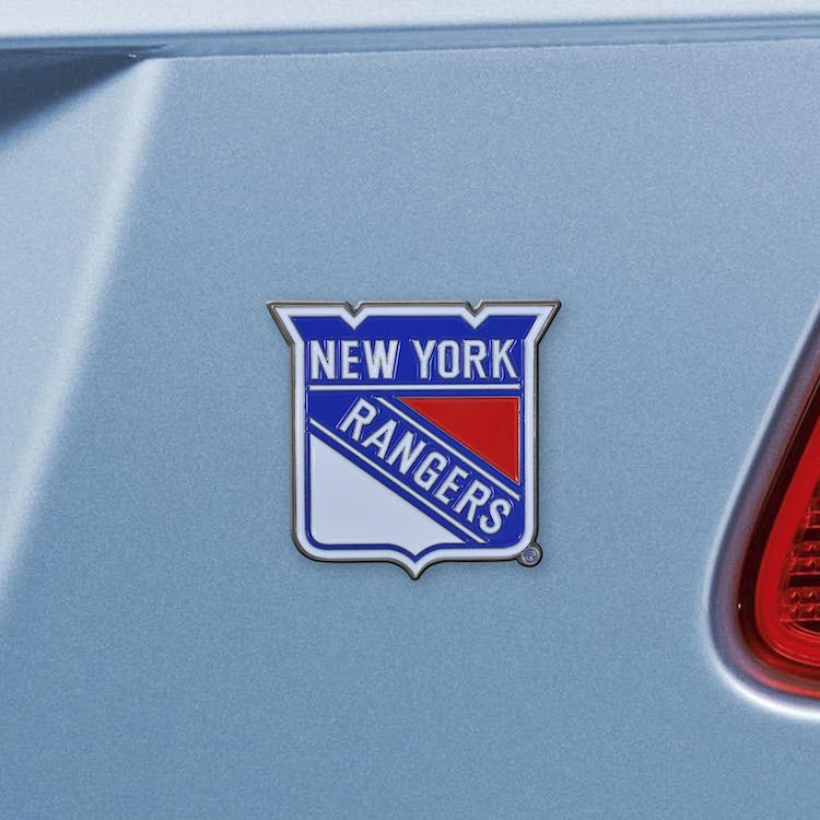 New York Rangers Color Metal Auto Emblem