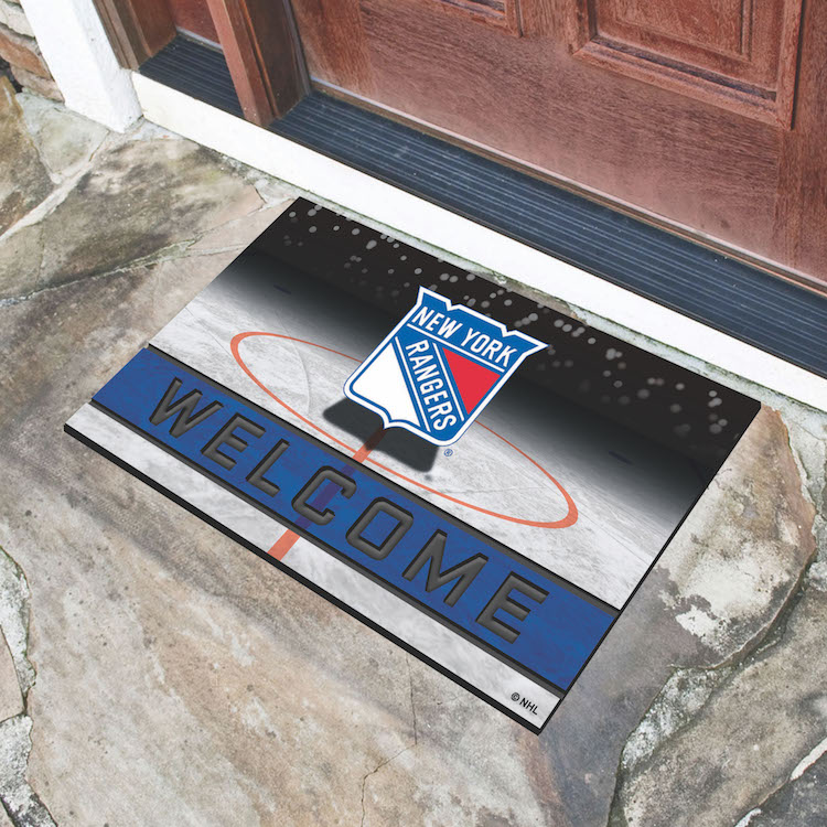 New York Rangers Recycled Crumb Rubber Door Mat